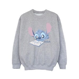 Lilo & Stitch Girls Reading Lying Down Sweatshirt / Sport Grey